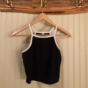 Black halter crop top